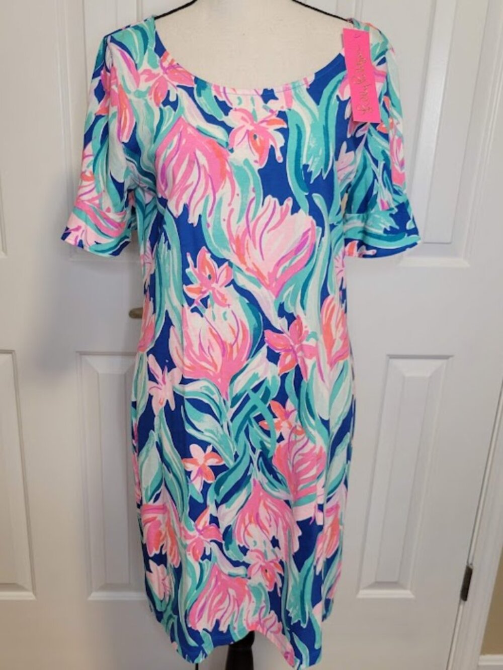 NWT Lilly Pulitzer Mellorna Dress Medium Dream A Little Dream Peacock Blue
